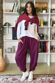 The Sunday Morning 7/8 Twist Pant Aubergine
